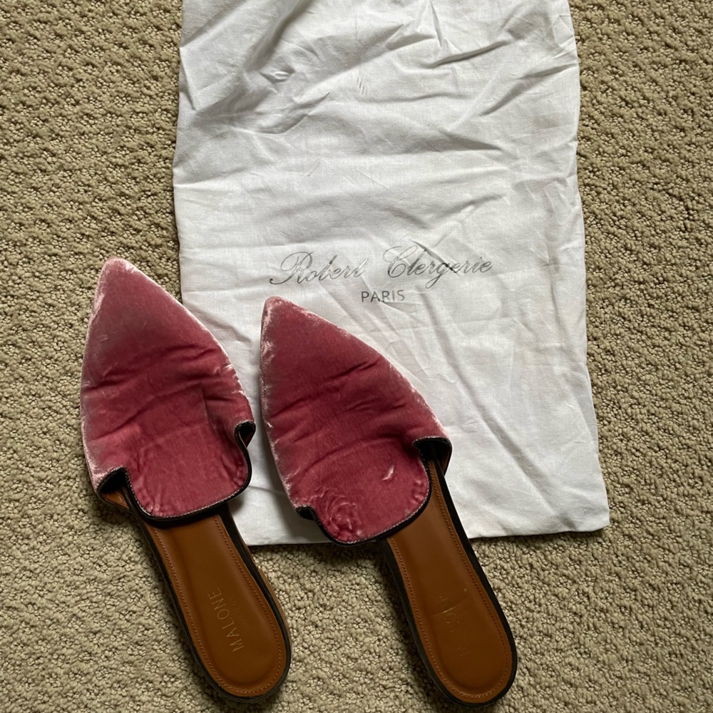Thrifted vintage pink suede Malone Souliers 38.5 lightly worn